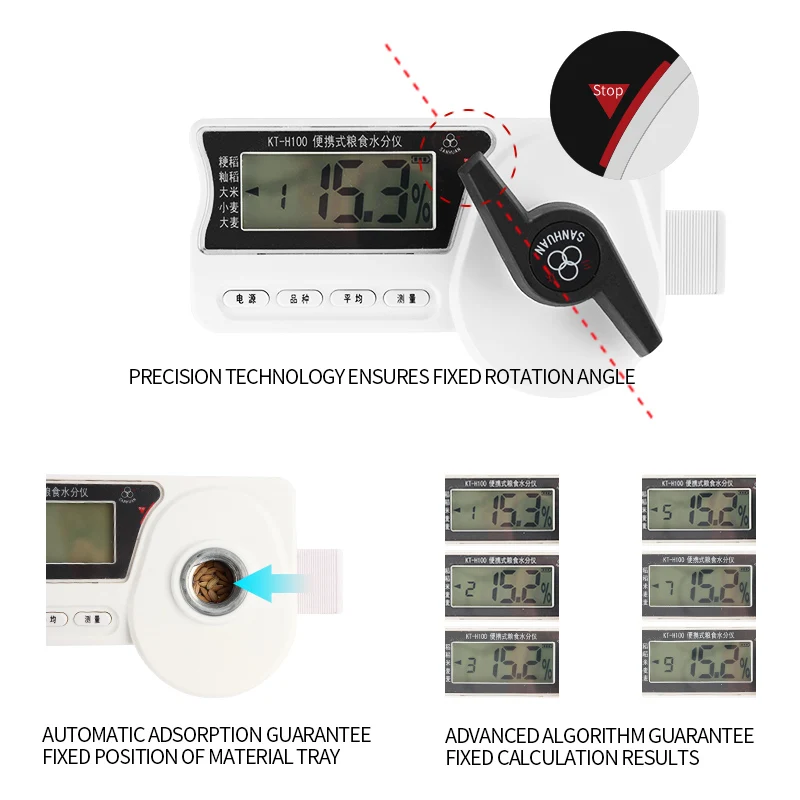 Portable Digital Moisture Meter for Rice Paddy Corn Coffee Bean Seeds for Testing Grains  KT-H100 - Image 5