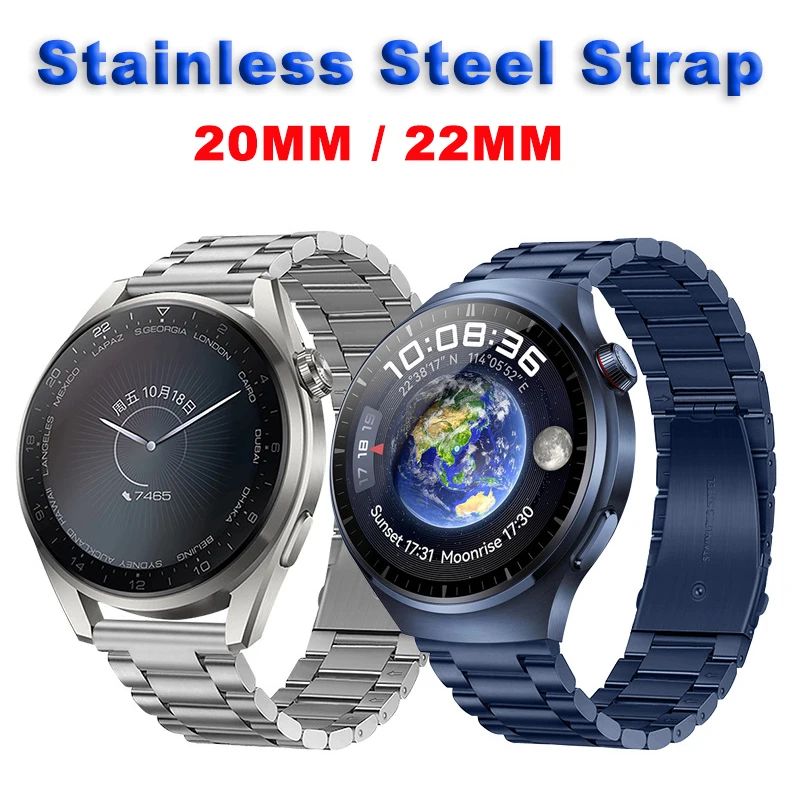 20mm or 22mm Stainless Steel Strap for Huawei Watch GT4 /GT3 /GT2/ 2Pro/GT5/5Pro/ Buds /Ultimate/Runner Watchband  Wristband