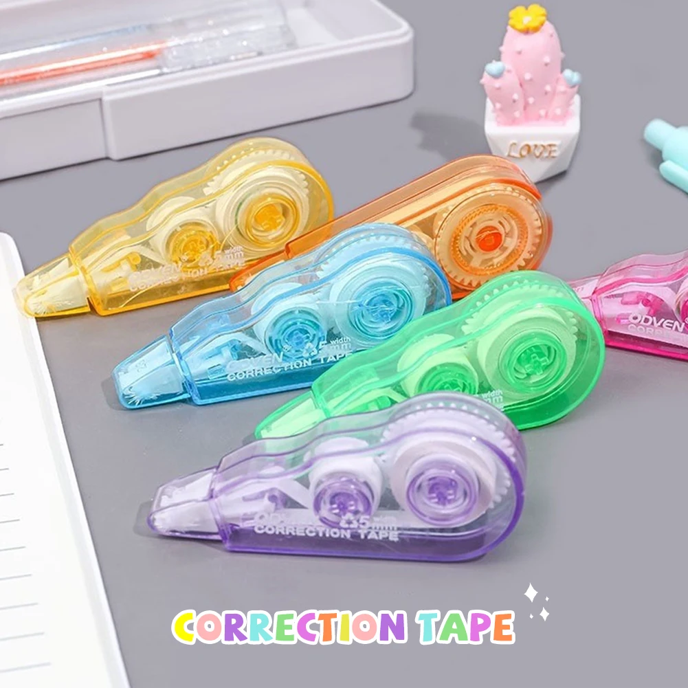 6Pcs 24m/72m Portable Correction Tape Large Capacity White Sticker Tape Students Stationery Office Supplies