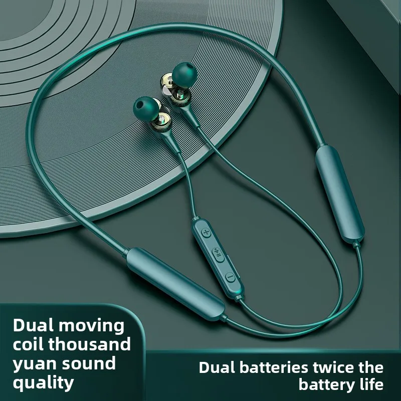 

New arrival dual dynamic wireless bluetooth headset dual battery high battery life sports halter noise reduction