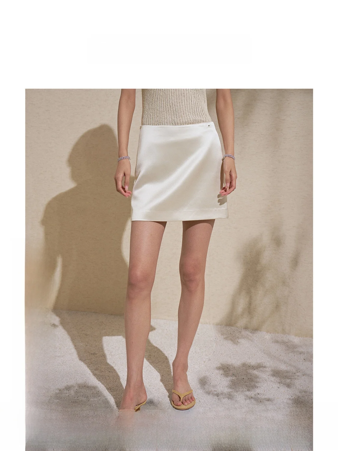 

Elegant Classic Satin Half Skirt with Acetate Glossy High Waist A-Line Skirt for Women City Commute Casual Date Wear
