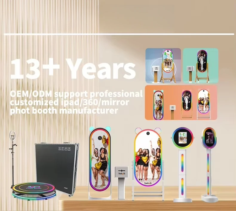 Machine de logiciel de cabine Photo de miroir de Selfie de mariage cabine Photo de miroir magique tactile interactif avec caméra et imprimante intégrées