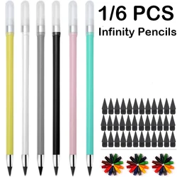 1/6 PCS Infinity Pencil with Eraser Kawaii Unlimited Writing Eternal Pencils and Gifts Art Office Supplies School Stationery