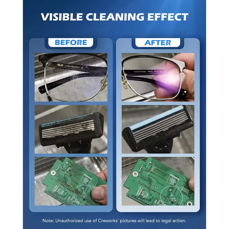 CREWORKS 30L Digital Ultrasonic Cleaning Machine with Degas and Gentle Mode, 600W Ultrasonic Cleaner Machine