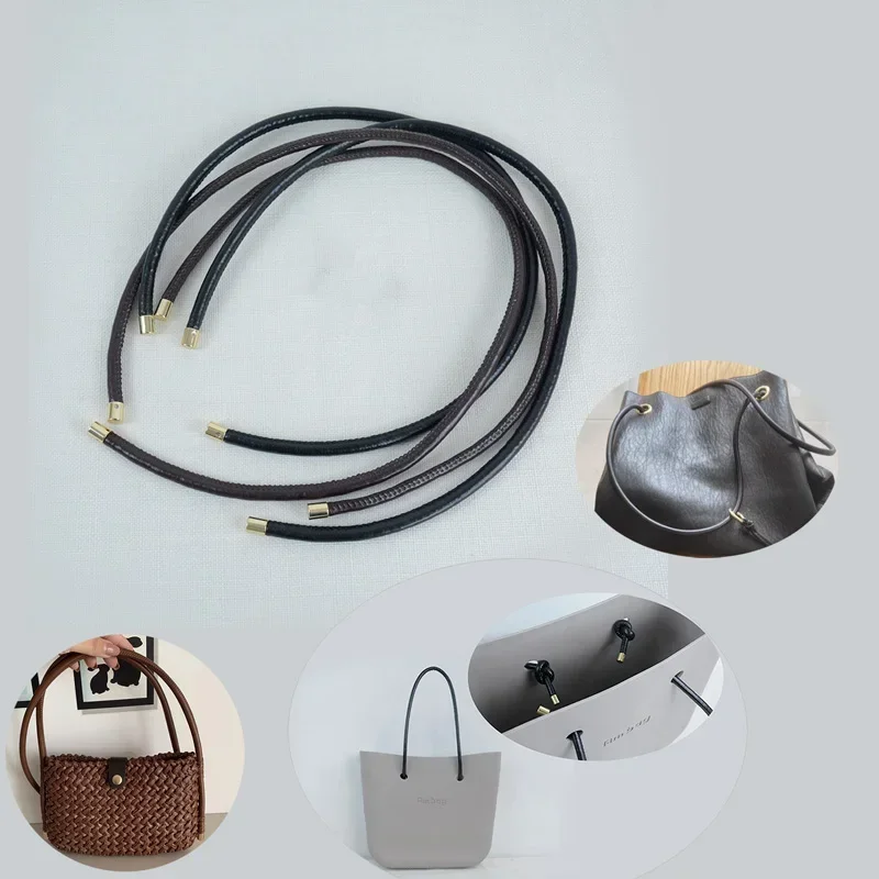 New Handmade DIY 8mm PU Leather bag strap belt round knot Rope Cord Thread for obag belt Shoulder strap tie o bag Handle