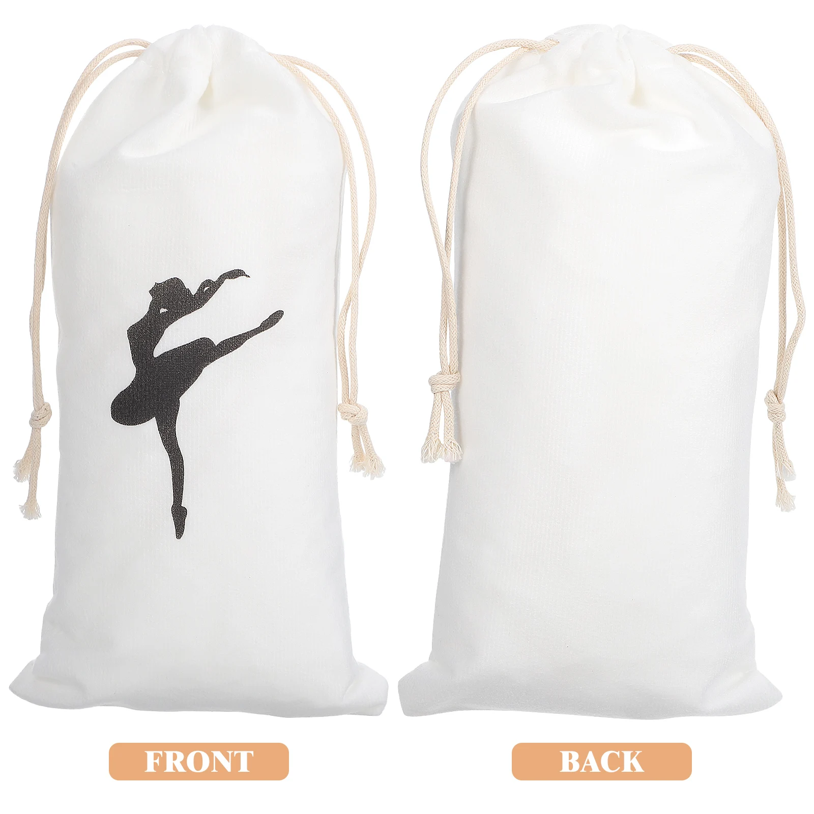 3pcs Ballet Shoe Bags Wear-Resistant Anti-Scratch Lightweight Cloth Dance Shoe Carrier With Drawstring Design For Point Shoes