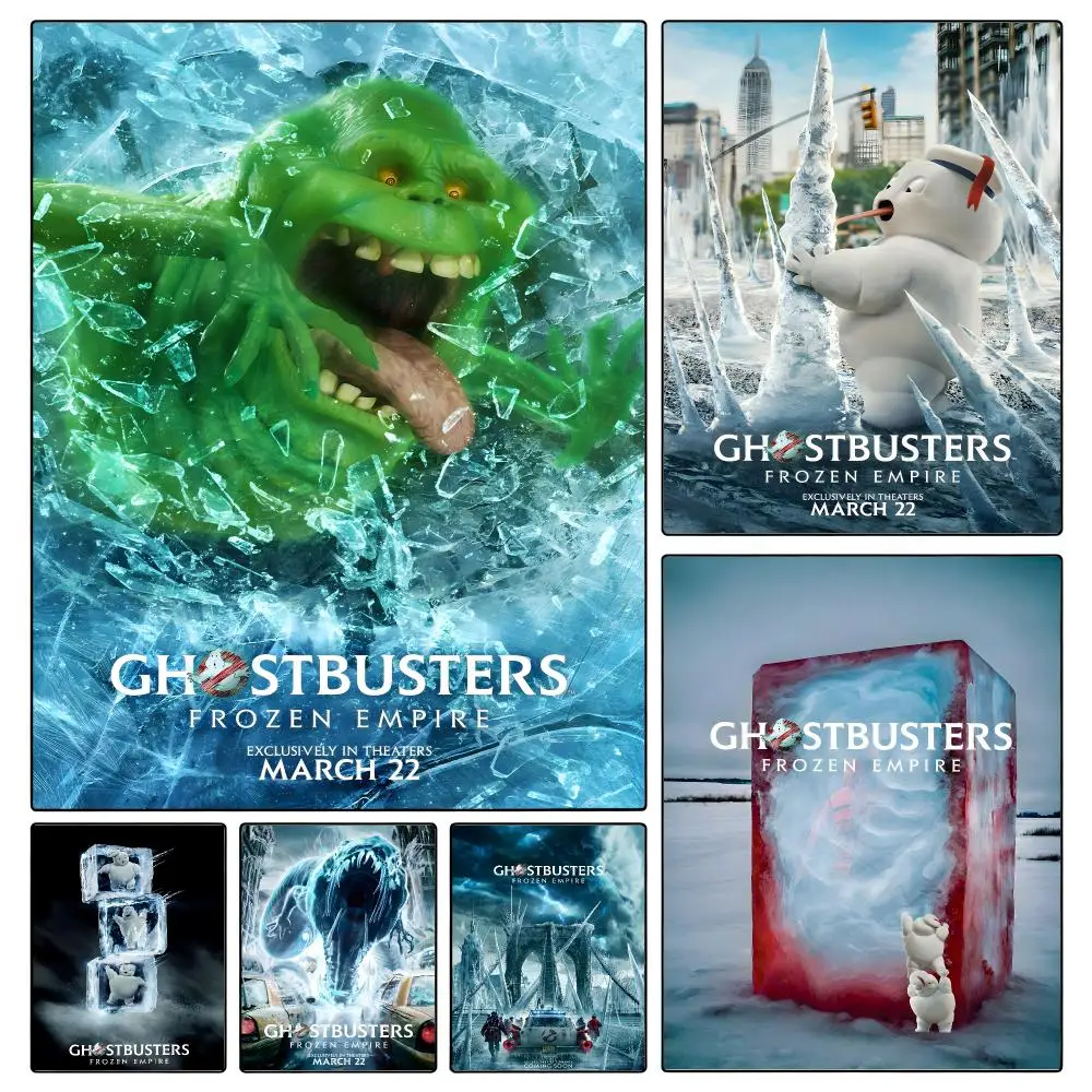 movie Ghostbusters: Frozen Empire Poster Poster Waterproof HD Unframed Self‑Stick Decor Wall Art for Home Room Decoration Gift