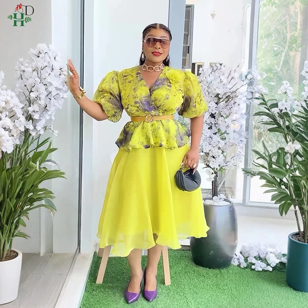 

2025 African Clothing Plus Size For Women Elegant Dresses Party Wedding Dress Daily Ankara Dress Holiday Wear Summer Gauzy Skirt
