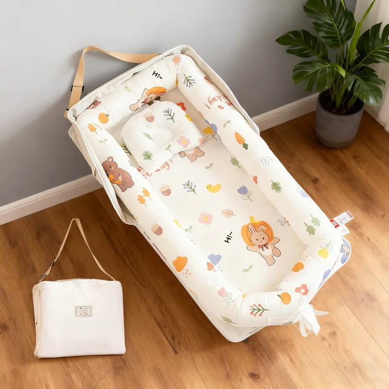 

2026 New Cute Infants Safe Sleep Cozy Nest Travel Baby Crib Portable Baby Bed Lightweight Foldable for Newborns