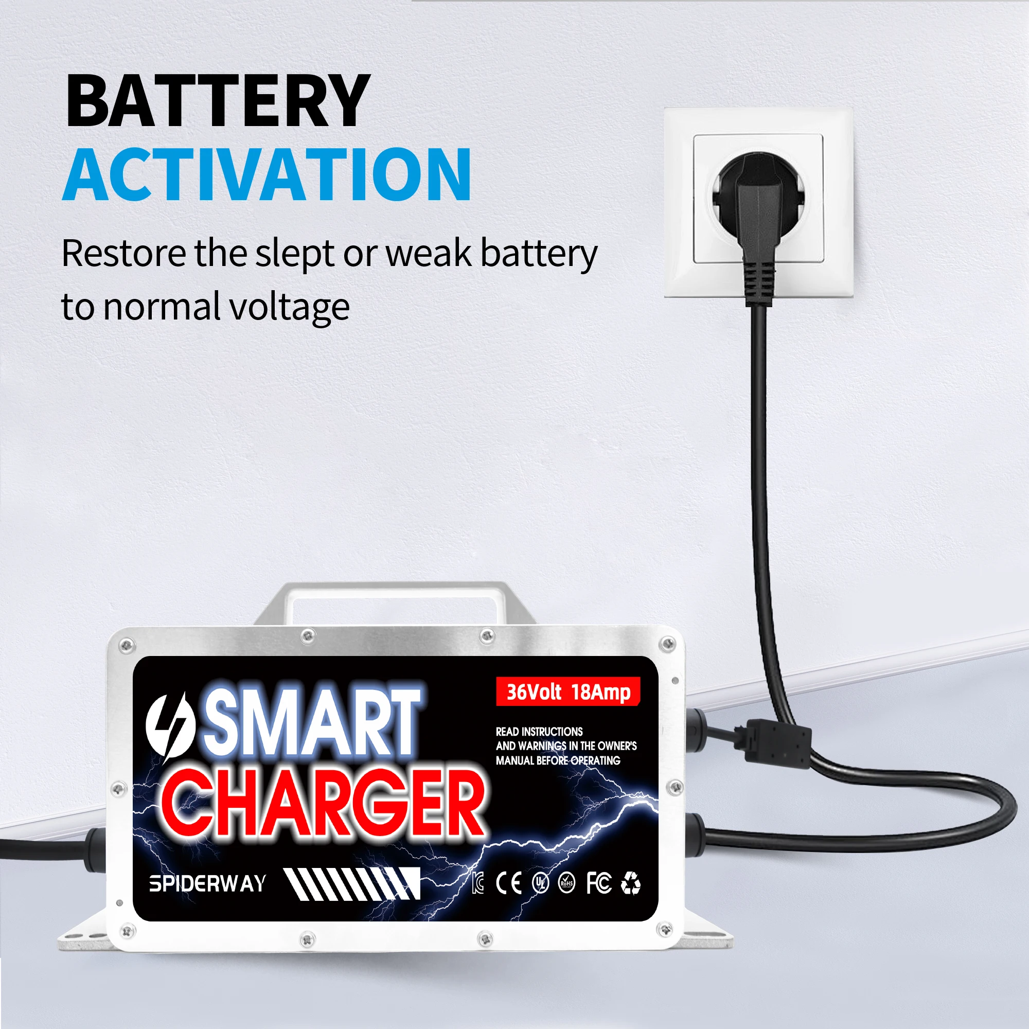 

Golf Cart Lead Acid Battery Charger 36 Volt 18Amp for EZGO TXT Medalist Powewise QE Charger