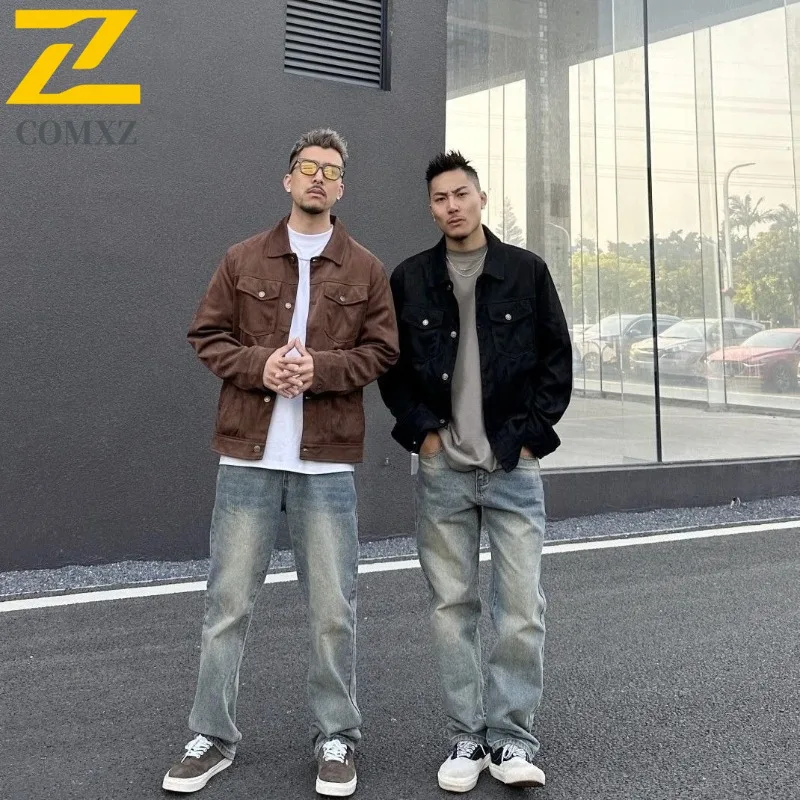 

​COMXZ Men Stand Collar Jacket Outdoor sport Casual Loose Fit Autumn Waterproof Windbreaker Utility with Multi-Pockets​ Coat