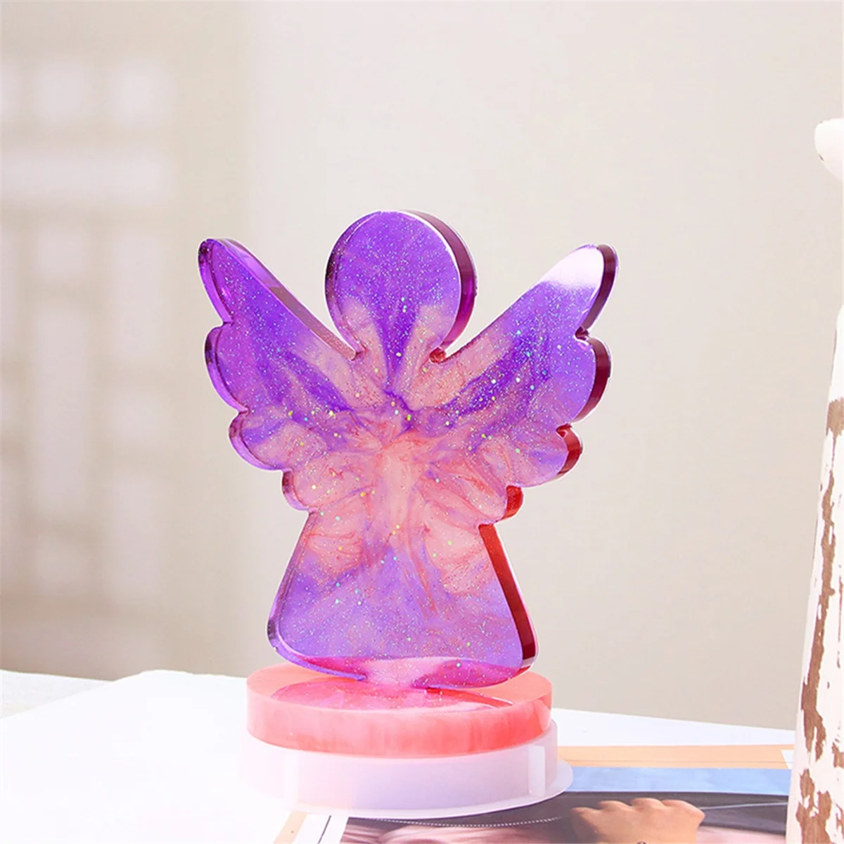 ABFW Lovely Angel Silicone Mold Hollow Christmas Art DIY Products Angel Resin Mold Home Furnishing