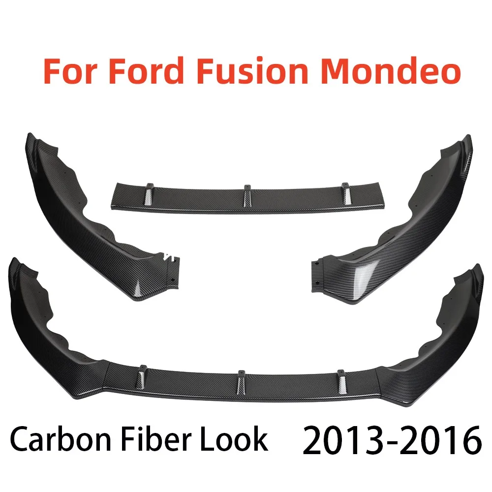 Gloss Black Car Front Bumper Splitter Lip Diffuser Body Kit Spoiler Guard for Ford Fusion Mondeo 2013 2014 2015 2016