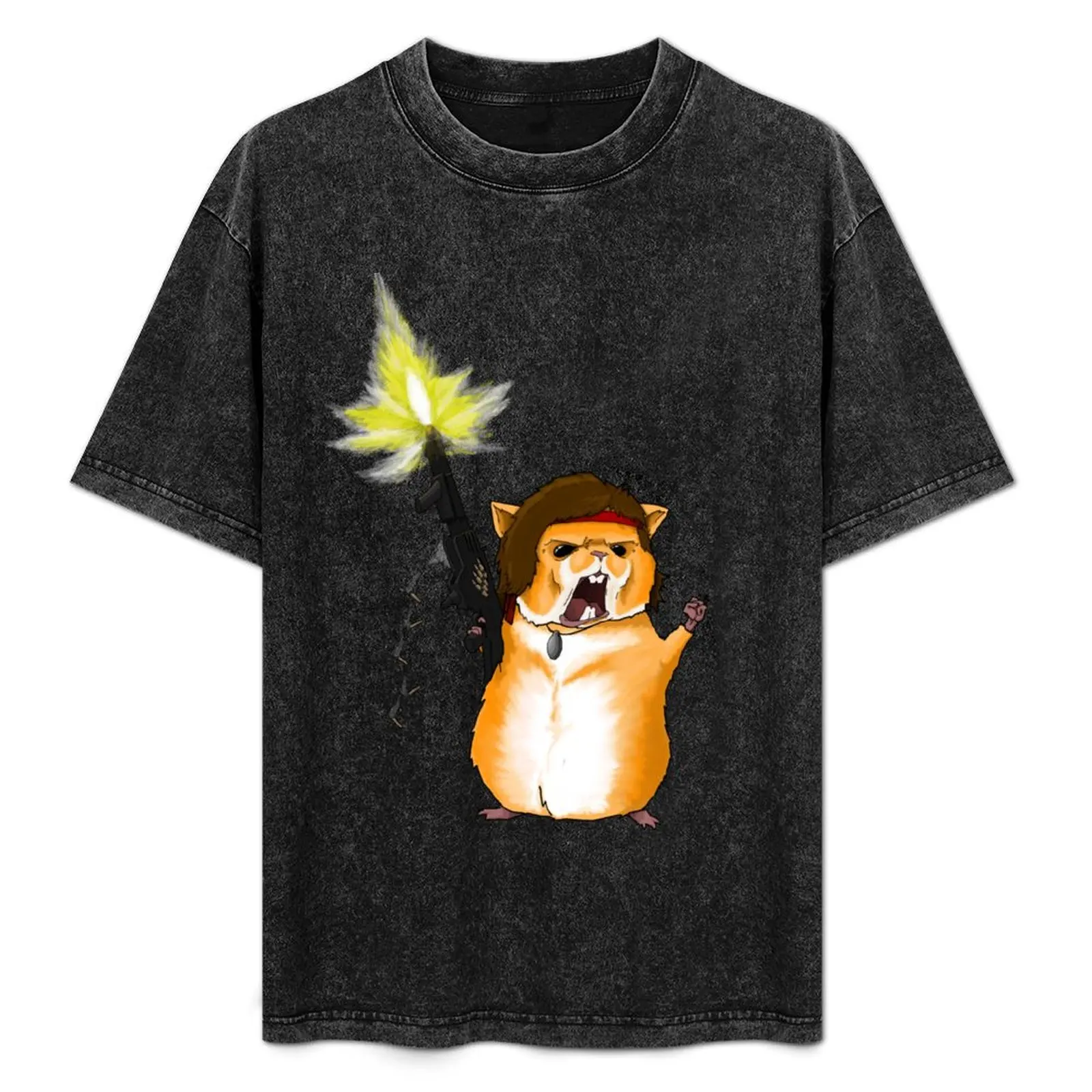 

Hamster Rambo T-Shirt blue archive oversized t shirt customs cheap stuff men t shirts high quality