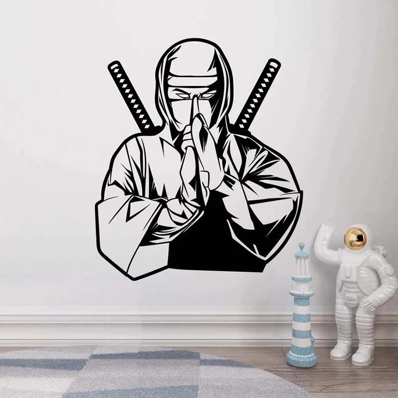 Ninja Wall Decal Ninja Sticker Vinyl Asian Ninja Wall Sticker for Home Bedroom Decor Design Mural Removabel Art Decals A780