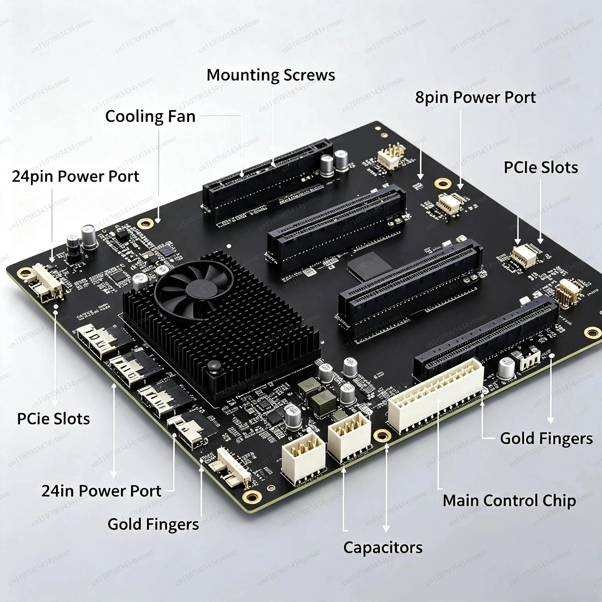 4‑Slot PCIe4.0 GPU Expansion Card PLX88096 Chip, Support 4 GPUs, U.2 Transfer Adapter, 65mm Spacing For Server Workstation
