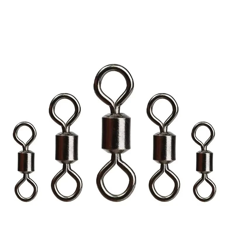 

100Pcs/lot Fishing Swivel 8-shaped Ring Solid Connection Ball Bearing Quick-release Fishing Swivel Connector Fishing Accessory