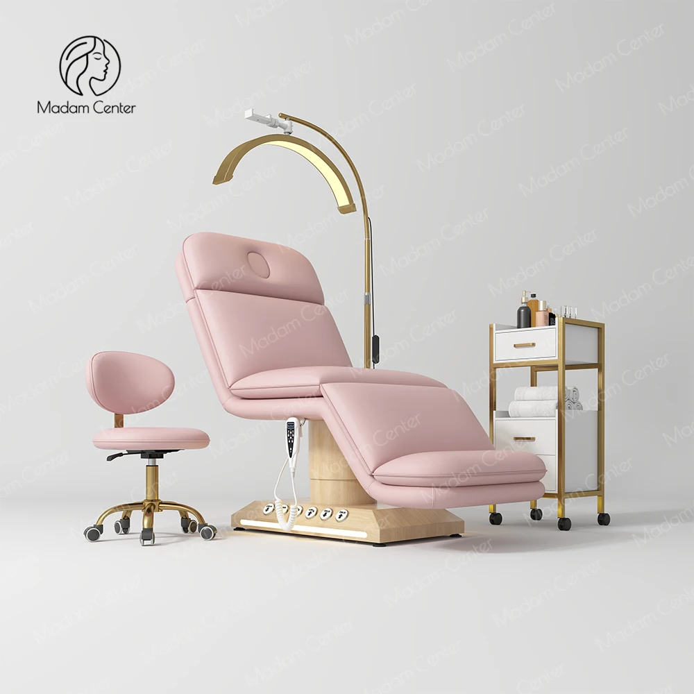 

Foldable Massage Table Lash Bed Folding Salon Foot Switch Control Electric Hydraulic Massage Beauty Bed Table