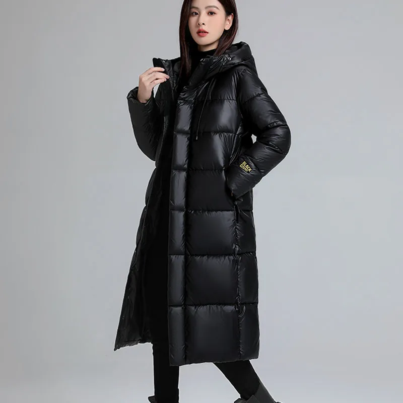 2023New Winter Down Coats For Women Warm Thick Long Puffer Jacket black Portable Unisex Outerwear Hooded cotton Parka Female top