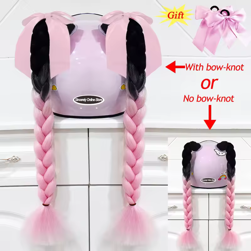 2pcs/pair New Motorcycle Helmet Braids Woman Braids Wig For Motorbike Helmets 164 colors Twist Dual Pigtail Ponytail With Sucker - Image 20