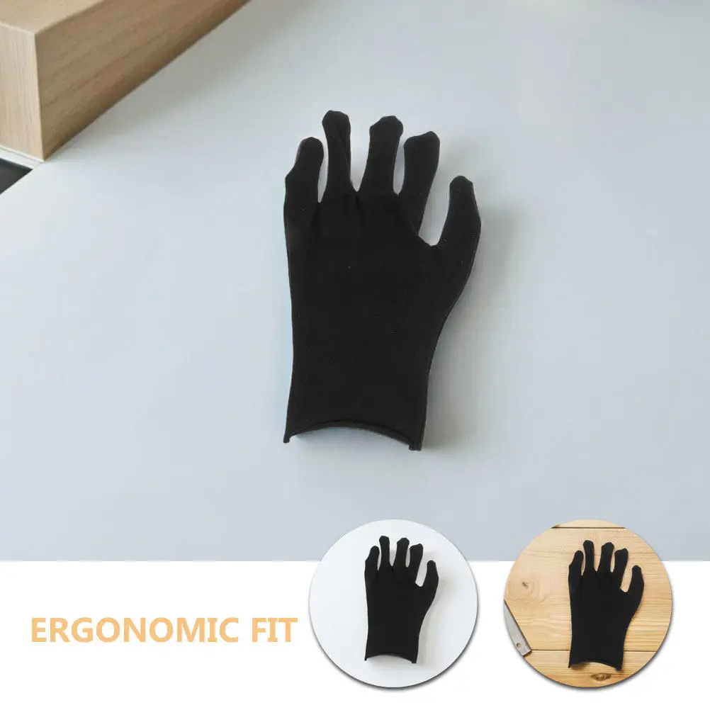 24Pairs Black Cloth Work Gloves Thickened Dirt Resistant Breathable Protective Hand Cover for Heavy Duty Construction Warehouse