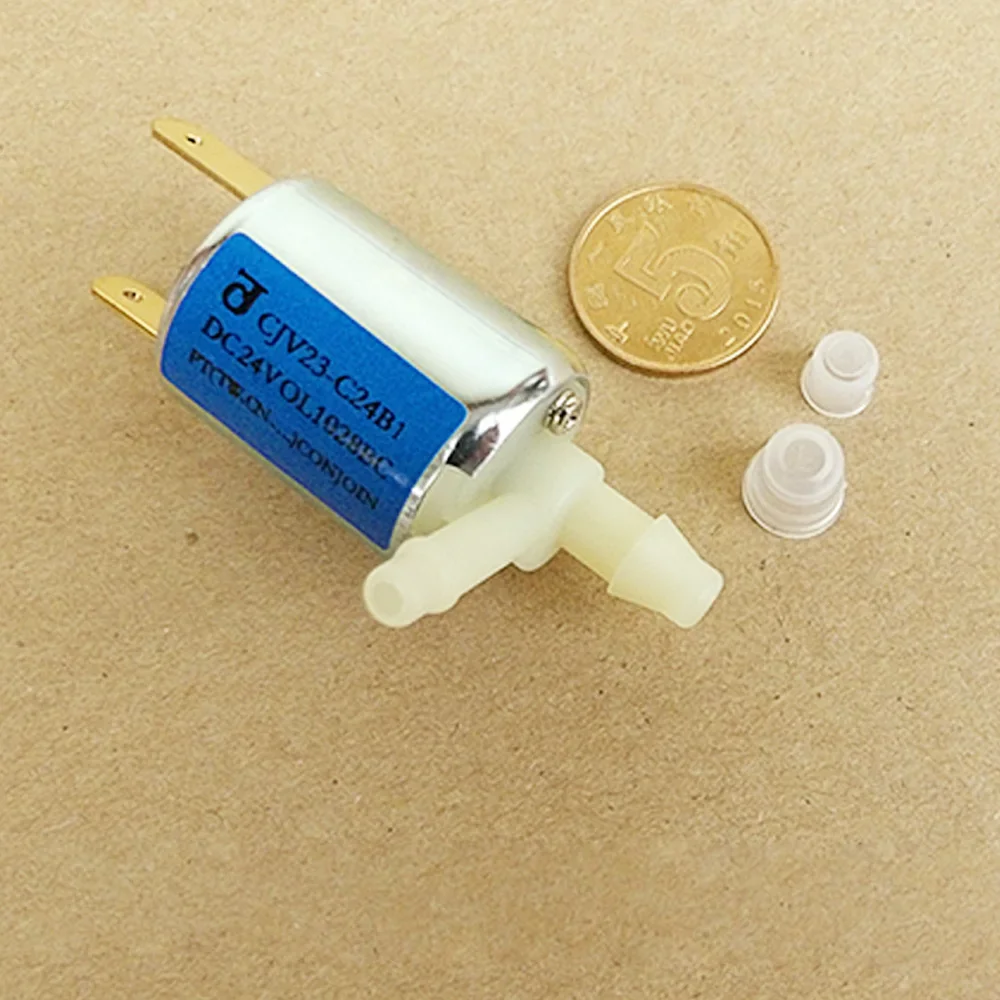 Micro Electric Solenoid Valve N/C Normally Closed DC 24V Wires Gas Water Air Control Exhaust Valve Electric Water Inlet Valve