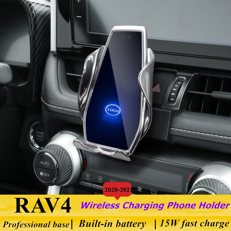 

Dedicated for Toyota RAV4 2020-2021 Car Phone Holder 15W Qi Wireless Charger for iPhone Xiaomi Samsung Huawei Universal