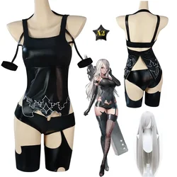 NieR:Automata YoRHa Type A No.2 Cosplay Costume A2 Black PU Tops Shorts Woman Sexy Carnival Halloween Party Suit
