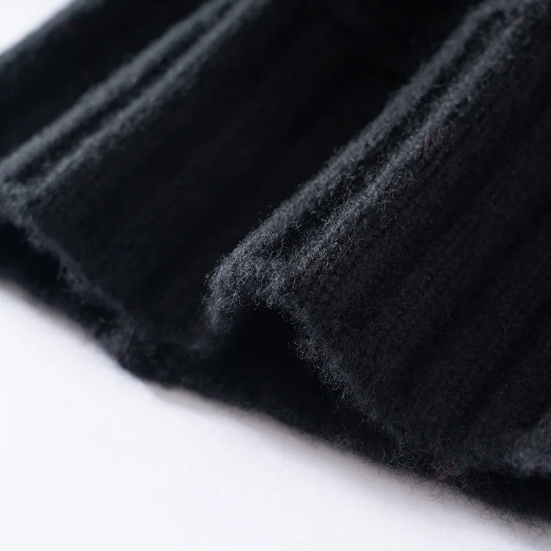 100% hochwertige Kaschmirmütze für Damen, weiche, warme Wintermütze, gestrickte, lässige Outdoor-Mütze in Unifarbe mit geripptem Twist-Muster. – Detail 22