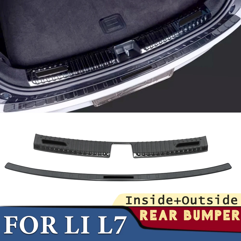 

Trunk Bumper for Li L7 2023 2024 Car Accessories Stainless Rear Fender Protector Sill Pad Cover Sticker Decoration
