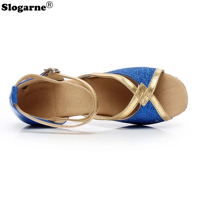 Wysokiej jakości buty do tańca halowego dla dzieci, nowe, na obcasie 3,5 cm, buty do tańca latynoamerykańskiego, nowoczesnego, damskie buty do jazzu, tanga, walca, sandały do tańca towarzyskiego.