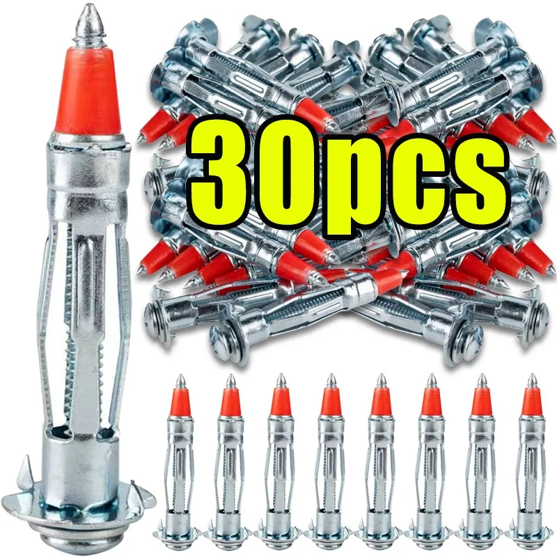 Red Pointed Expansion Rivets Cross Screws Galvanized Steel Hollow Walls Driven Anchoring Metal Fasteners Woodworking Bolt Sets