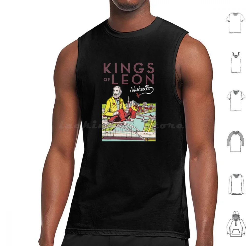 Camiseta Great Model Kings Of Leon Nashville, regalo para fanáticos de la música, camisetas sin mangas con estampado de algodón de Kings Of Leon, los más vendidos de Kings Of Leon