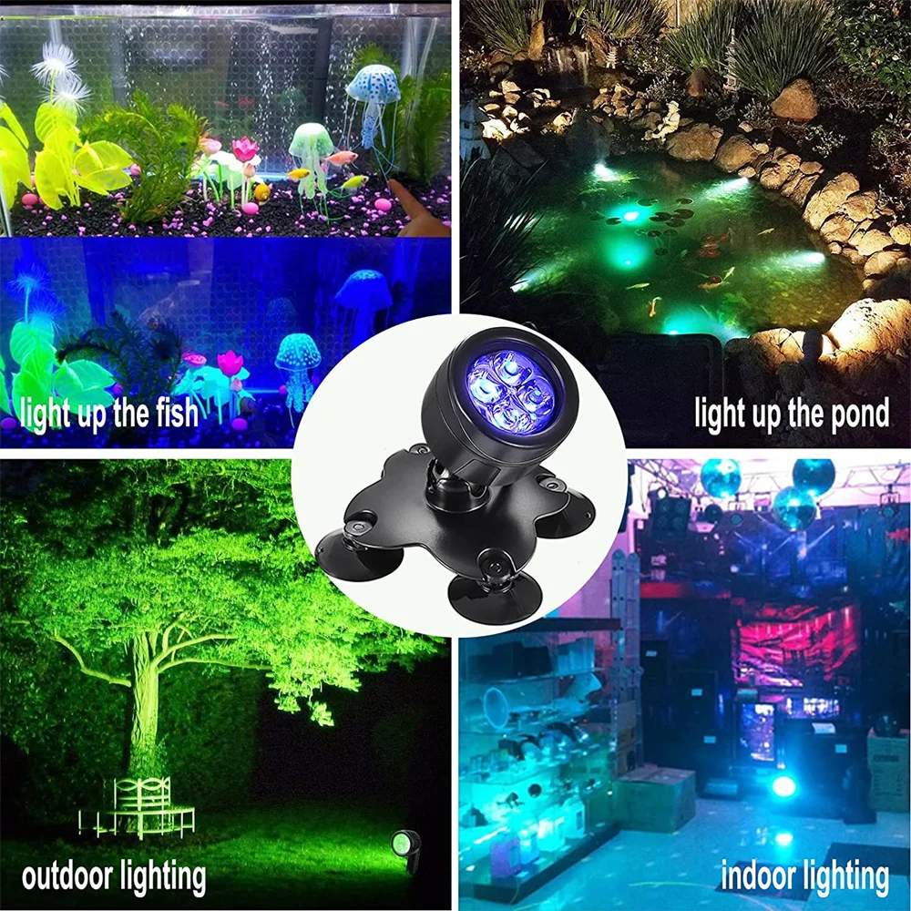 Imagem -06 - Rgb Luzes Led de Piscina Luzes Subaquáticas Ip68 Impermeável Jardim Landscape Spotlights Fountain Decor