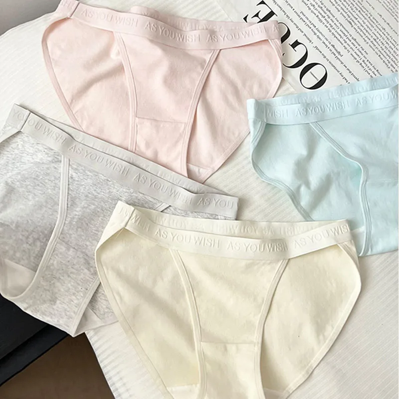 Women's Sexy Low Waist Panties High Split Thread Cotton Briefs Thong Ladies Soft Lingerie Underwear Summer