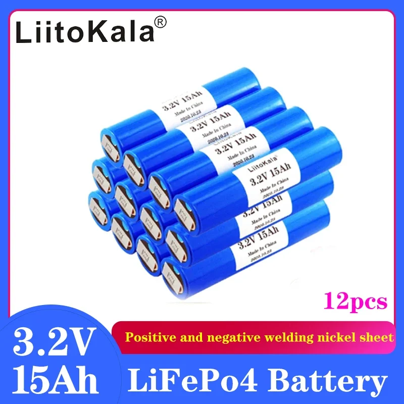 

12pcs LiitoKala 33140 3.2v 15Ah lifepo4 3.2V Cells for diy 12v 24V 36V 48V 20AH 30AH ebike e-scooter power tools Battery pack