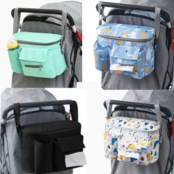 Universal Baby Stroller Organizer with Cup Holders . Diaper Storage,  Pockets for Phone, Keys, Toys. Compact Design