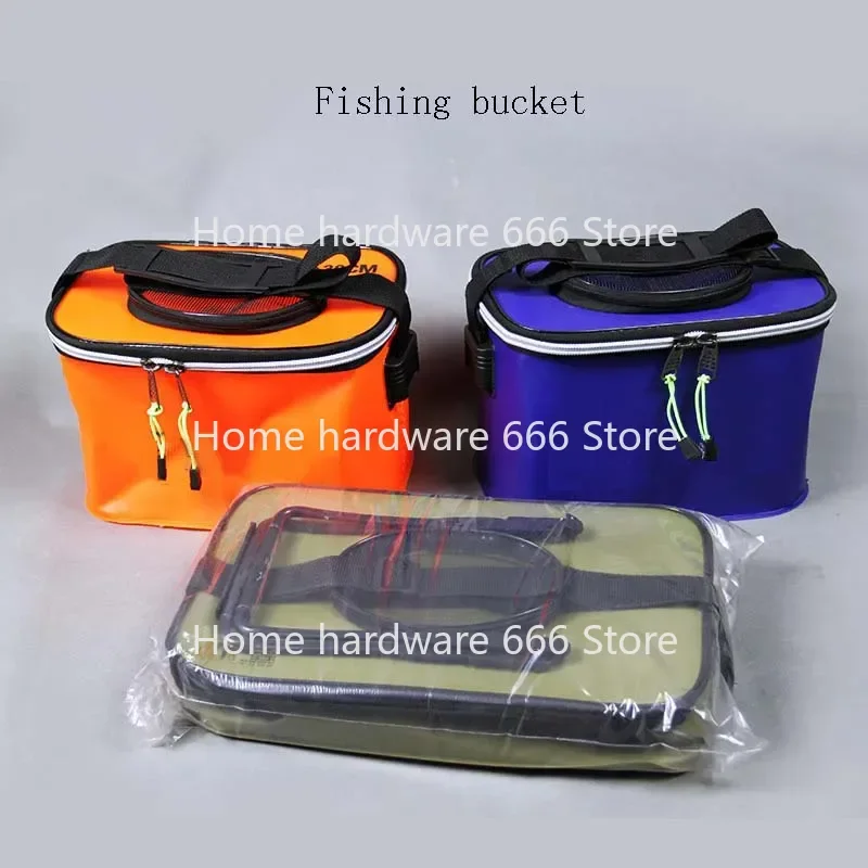 High Capacity Fishing Bucket with Lid, Folding Water Bucket, Living Fish Bucket, Portable Fishing Bucket, New