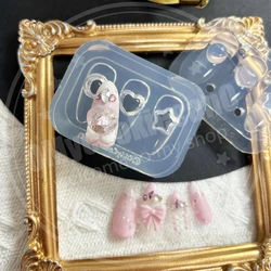 Super cute, clear shake mold crystal ball nail art silicone mold with curves, stars, hearts, and spherical shapes.