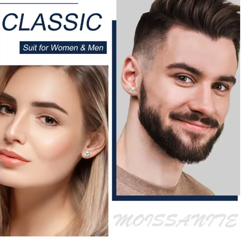 

TEN CARATS Moissanite Stud Earrings for Women, D Color VVS1, 925 Silver, Brilliant Round Cut, Luxury Sparkling Earrings