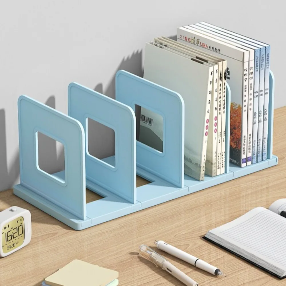 Four Grid Desktop Book Stand Detachable Space-Saving Bookshelf Divider Baffle Adjustable Sturdy Book Storage Rack