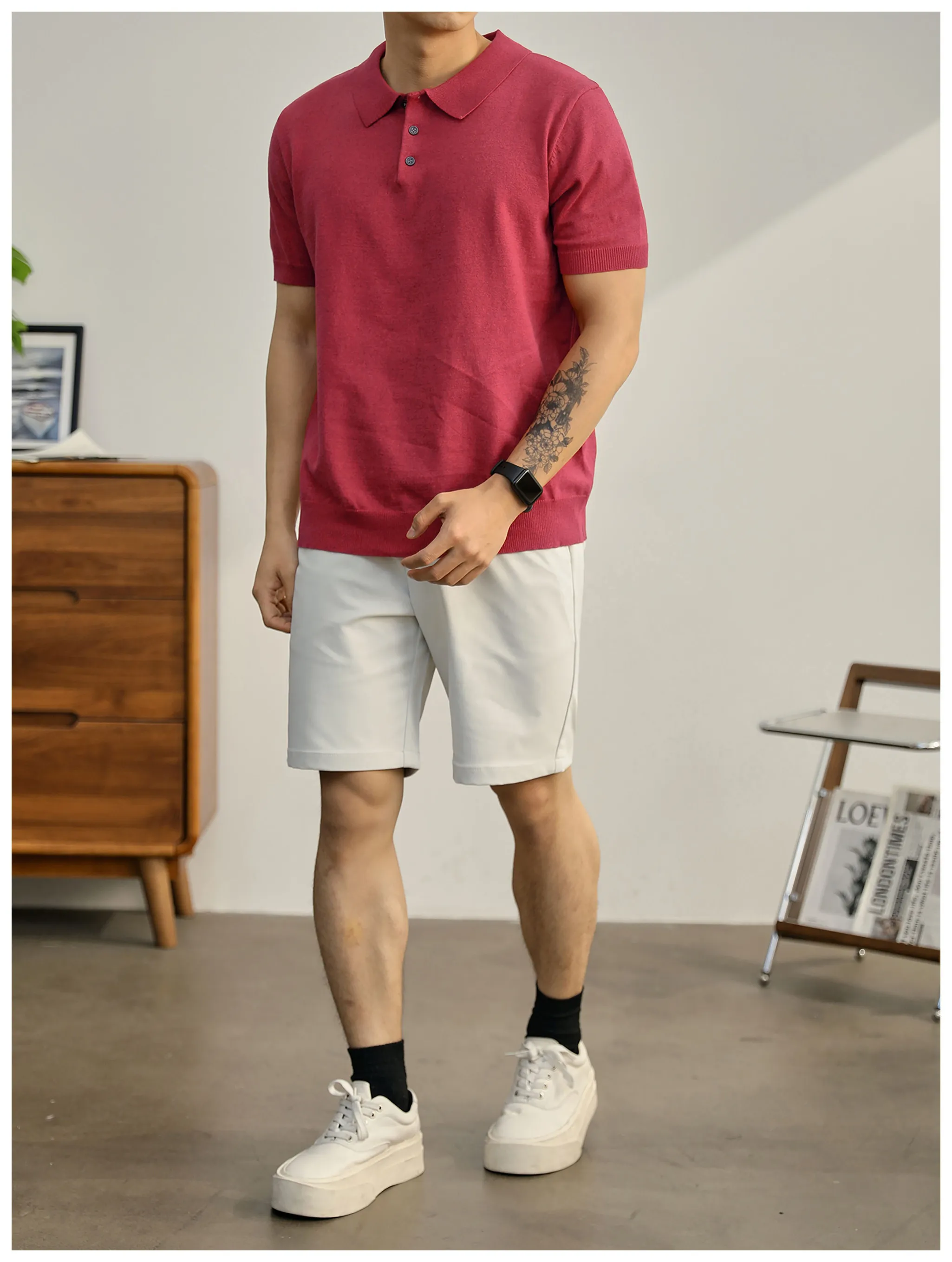 Gym Men's Summer Sports Quick Dry Short Sleeve Polo Shirt Fitness Training Casual Tops Slim Man Knitting Polo Shirts E15
