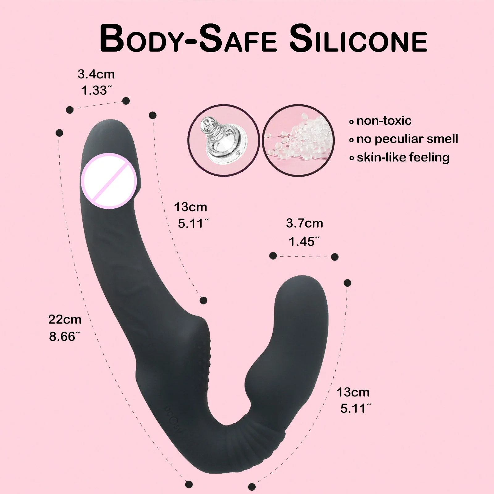 Strapless Strap-on Dildos Vibrator with Remote Control for Women Lesbian Couples, G Spot Sex Toys With Clitoris Stimulator - Image 4