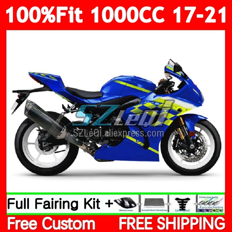 OEM K17 For SUZUKI GSXR-1000 GSXR 1000 C 84No.176 GSXR1000 17 18 19 20 21 GSX R1000 2017 2018 2019 2020 2021 Glossy Blue Fairing