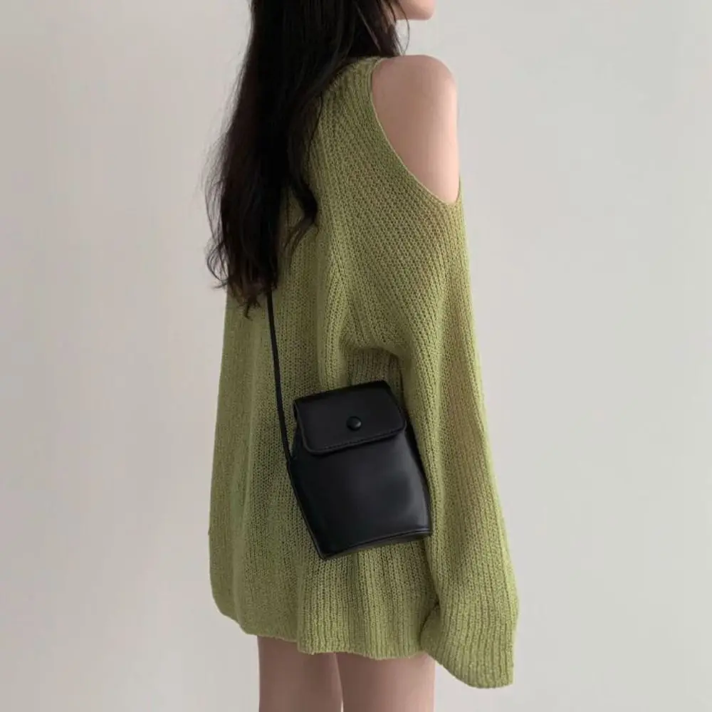 Atasan Rajut Berlubang Model V-neck, Pullover Rajut Crochet, Chic Lengan Panjang, Rajutan Longgar untuk Wanita