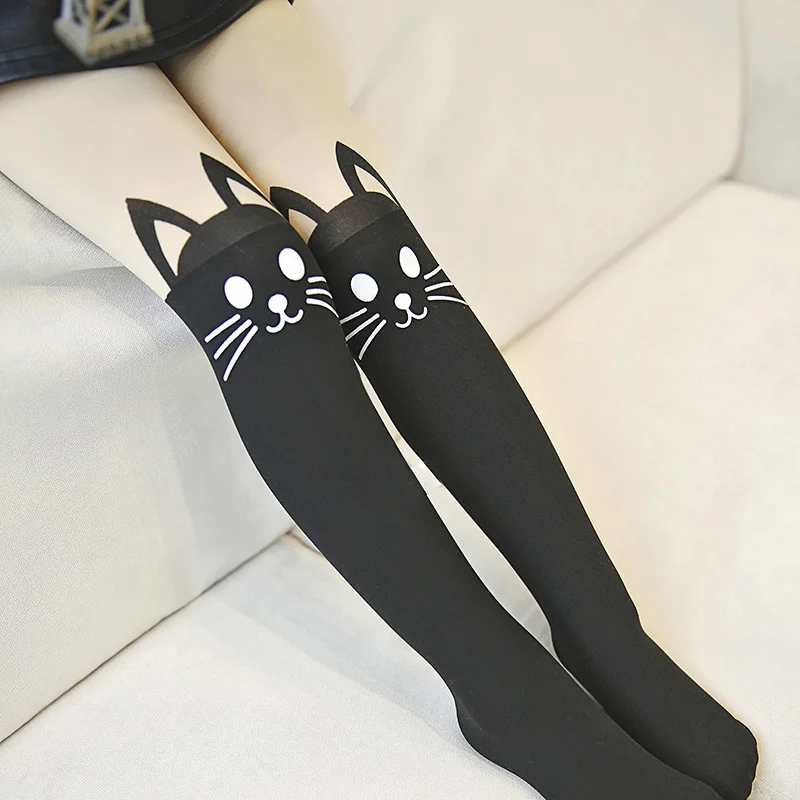 Princess Girls Baby False High Printed Cottons Pantyhose Cartoon Animal Opaque Velvet  Kawaii Tights Cute Child Kids Leggings