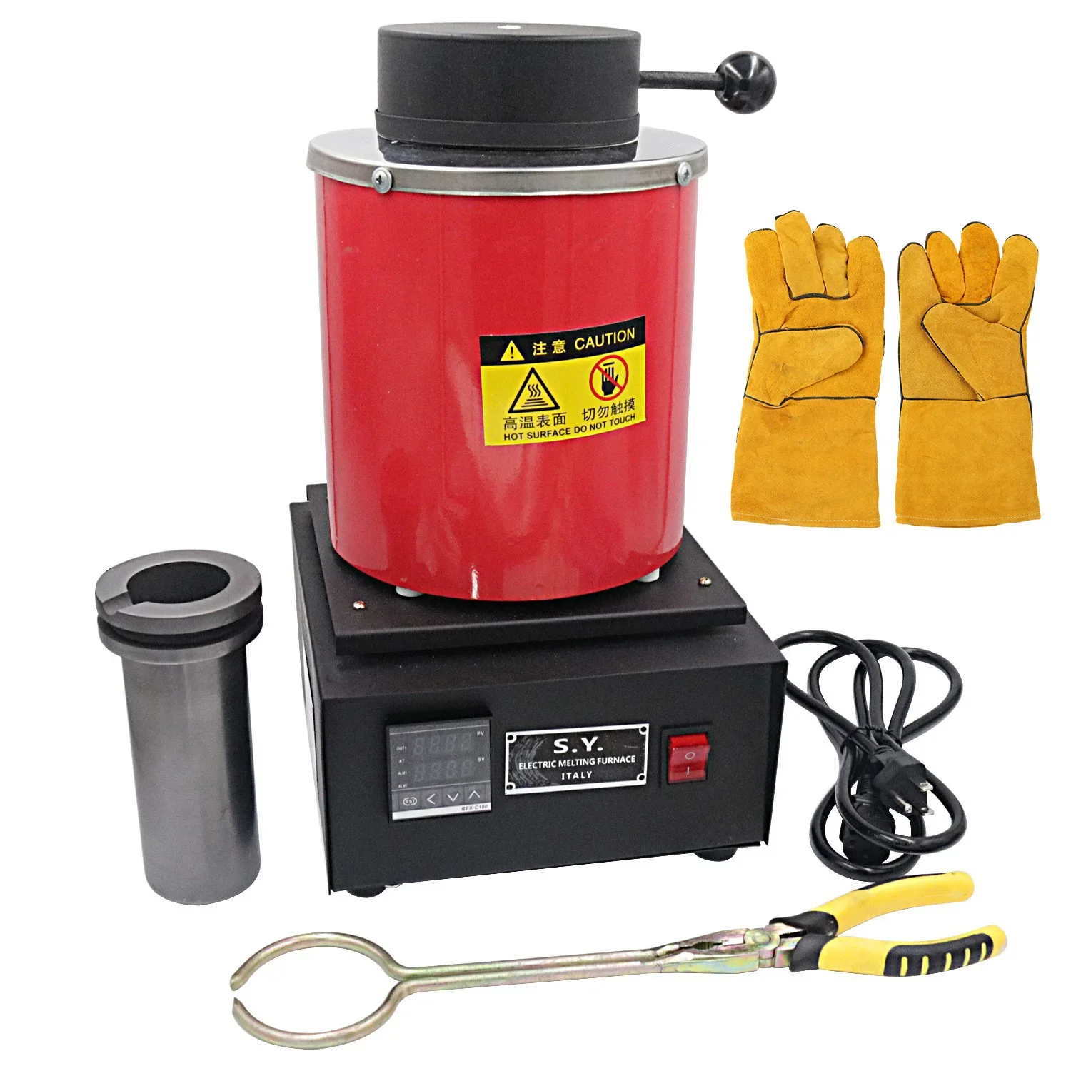 Mini Digital Gold Melting Furnace 1/2/3kg Capacity 2000F for Jewelry Tools & Equipment Tin Silver Copper Aluminium