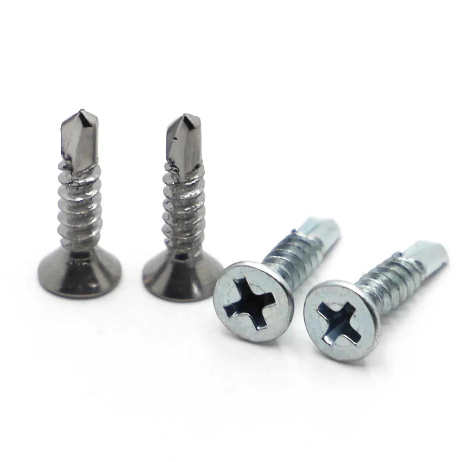 M3.5 M4.2 M4.8 M5.5 M6.3 410 Stainelss Steel Phillips Flat Head Self Drilling Screw Zinc Plated Steel Self Tapping Screw L=13-50 - Image 2