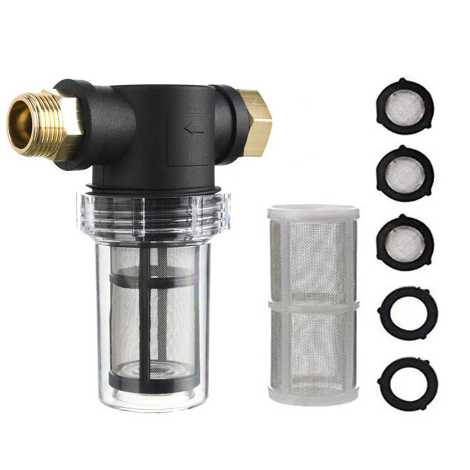 

Garden Hose Filter for Pressure Washer Inlet Water Sediment Filter Attachment 100 Mesh and 40 Mesh Screen Hose Washer