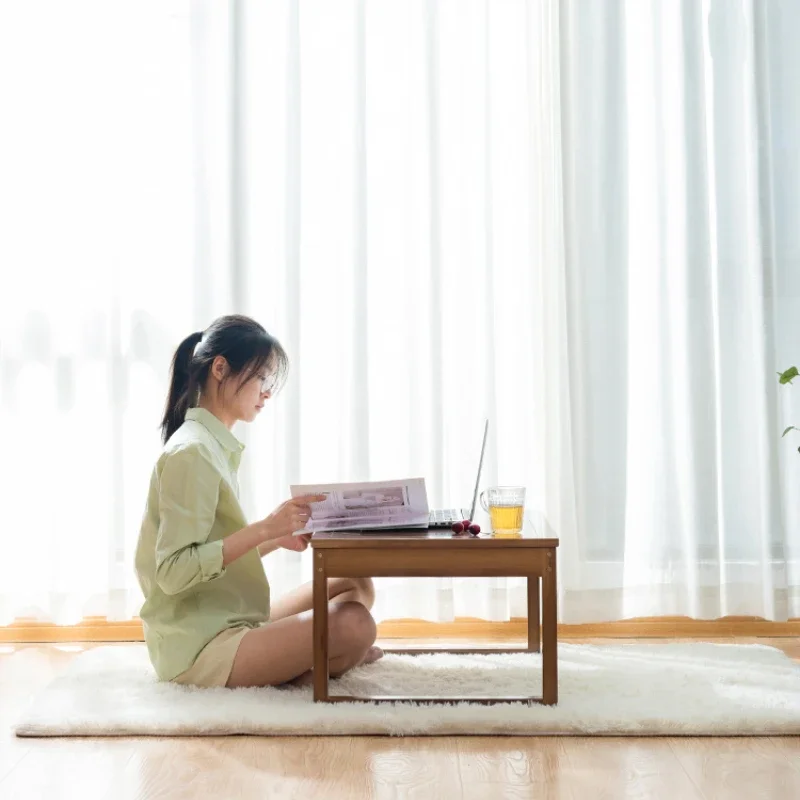 Eco-friendly Varnish Bamboo With Drawer Bay Window Low Tables Japanese Sitting Small Coffee Table Home Old-fashioned Kang Table